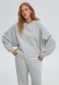 Milk color three-thread insulated sweatshirt with voluminous sleeves